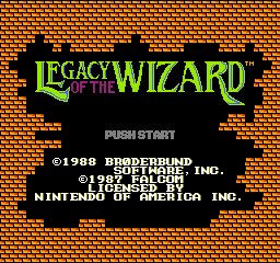 Legacy of the Wizard (USA) Title Screen